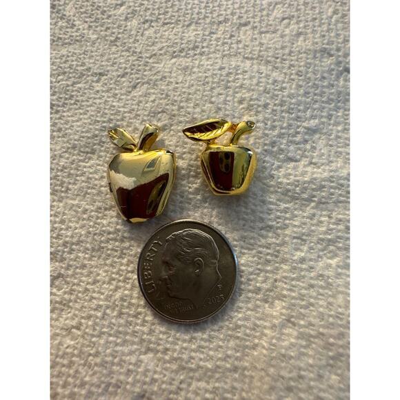 Two Vintage Goldtone Apple Pins, Manpower - Picture 5 of 5